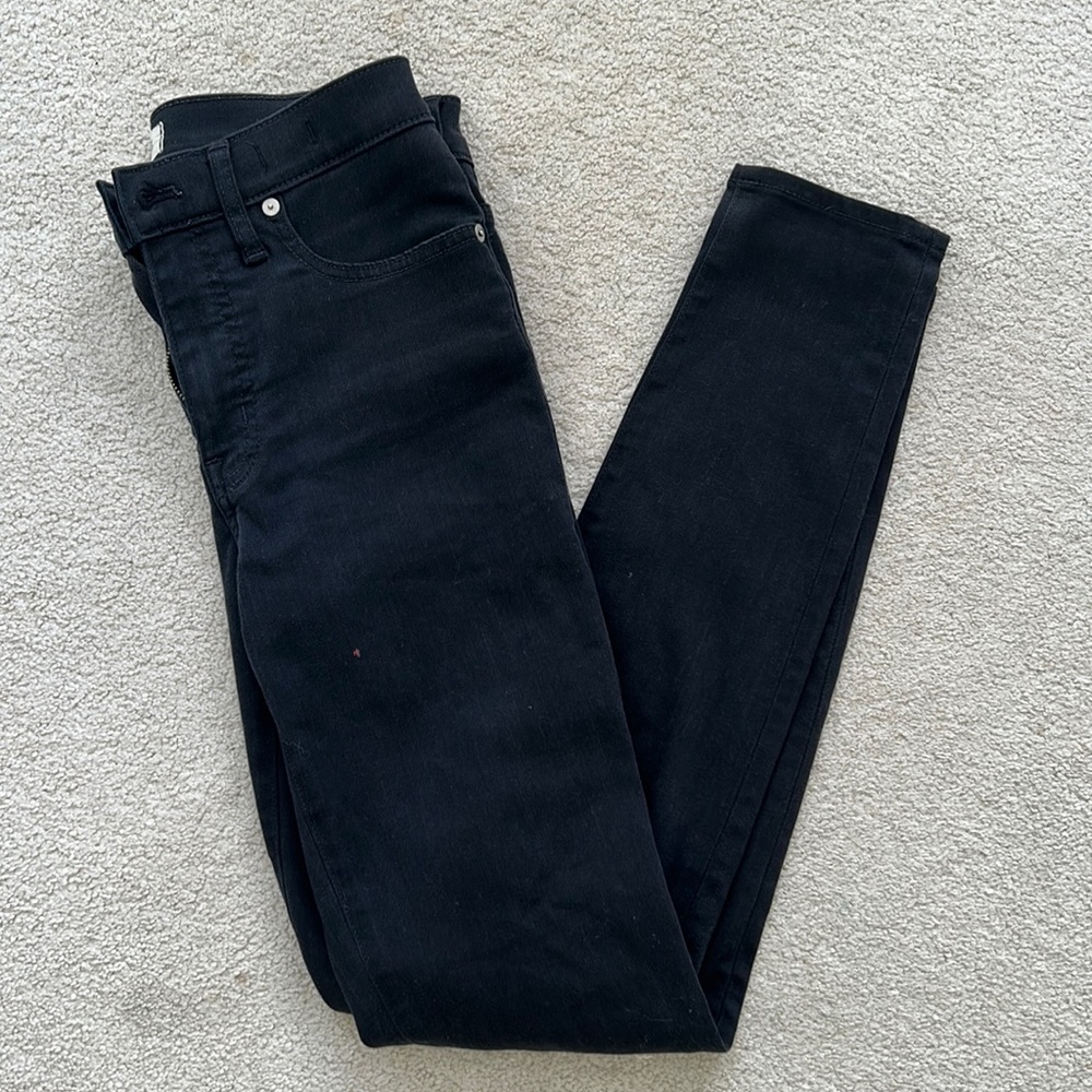 Madewell skinny black jeans, size 27T